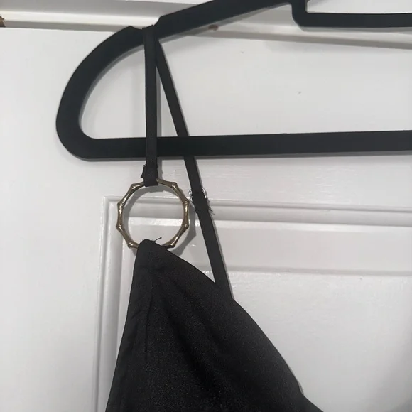 Black Satin Mini Dress - Picture 5 of 6